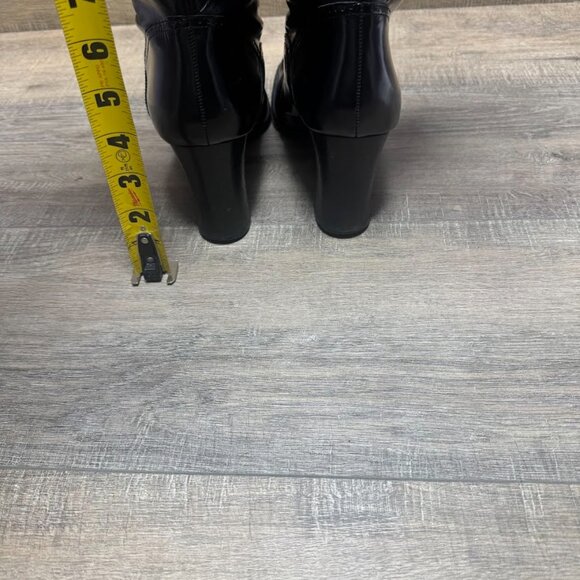 Enzo Angiolini Black Leather Over The Knee Boots Women's Size 8.5 - Picture 4 of 10